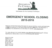 emergency school closings